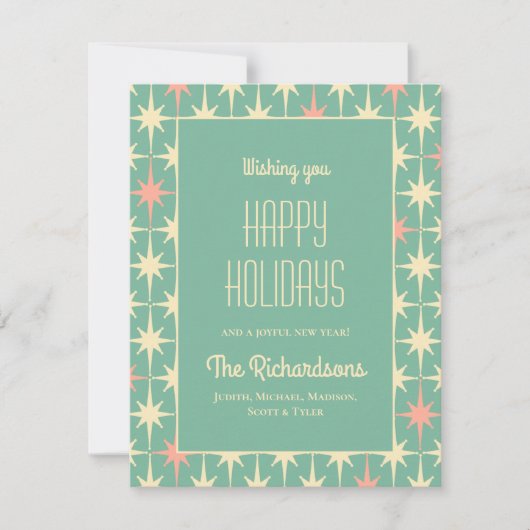 Prettige feestdagen Retro 50s Mid Century Modern A Feestdagenkaart (Voorkant)