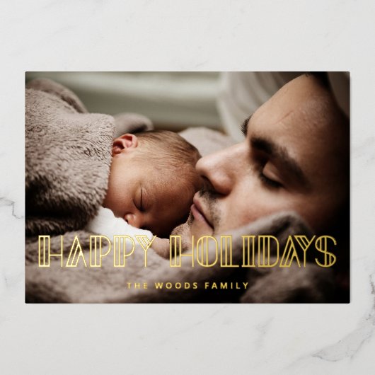 Prettige feestdagen RETRO Art Deco Foto Christmas  (Voorkant)