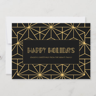 Prettige feestdagen Retro art deco Kerstmis Kaart