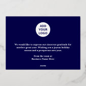 Prettige feestdagen RETRO groovy Blue Gold Busines (Achterkant)