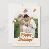 Prettige feestdagen Retro Groovy Feestdagenkaart (Voorkant)