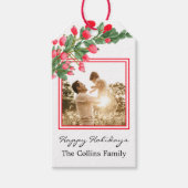 Prettige feestdagen Rode bessen Cadeaulabel (Voorkant)