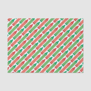 prettige feestdagen Rode en Groene Crayons Tissuepapier