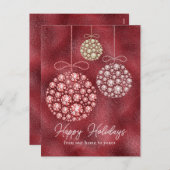 Prettige feestdagen Rode Glitter Kerst Elegant (Voorkant / Achterkant)