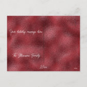 Prettige feestdagen Rode Glitter Kerst Elegant (Achterkant)