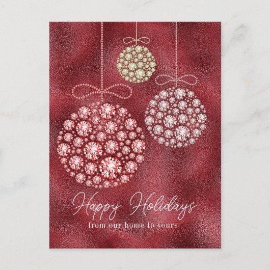 Prettige feestdagen Rode Glitter Kerst Elegant (Voorkant)