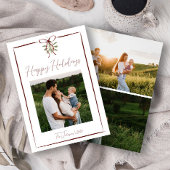 Prettige feestdagen Rode Hand Getrokken Boog Winte Kaart