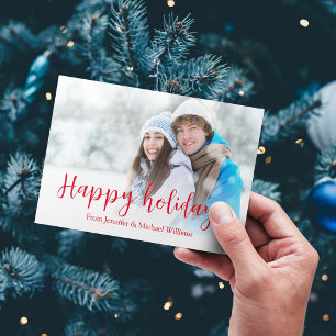 prettige feestdagen rode kalligrafie nieuwigheden notitiekaartje