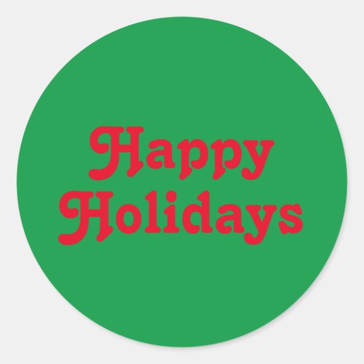 "Prettige feestdagen" rode kerstfeestdag Ronde Sticker (Voorkant)