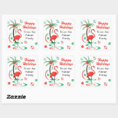 Prettige feestdagen Rode Kerstmis Flamingo Vierkante Sticker (Vel)