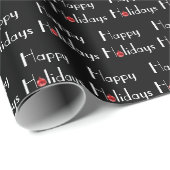 prettige feestdagen Rode Ornament Cadeaupapier (Rol Hoek)