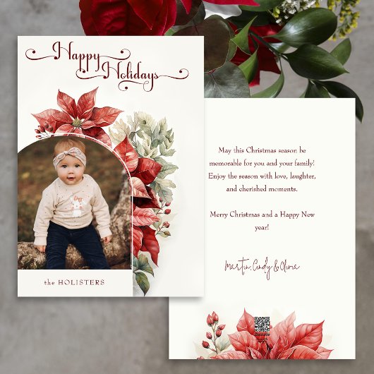 Prettige feestdagen Rode pointstitias Feestdagenkaart