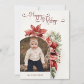 Prettige feestdagen Rode pointstitias Feestdagenkaart (Voorkant)