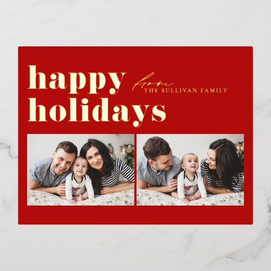 Prettige feestdagen Rode Retro Typografie (Voorkant)