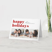 Prettige feestdagen Rode Retro Typografie (Voorkant)