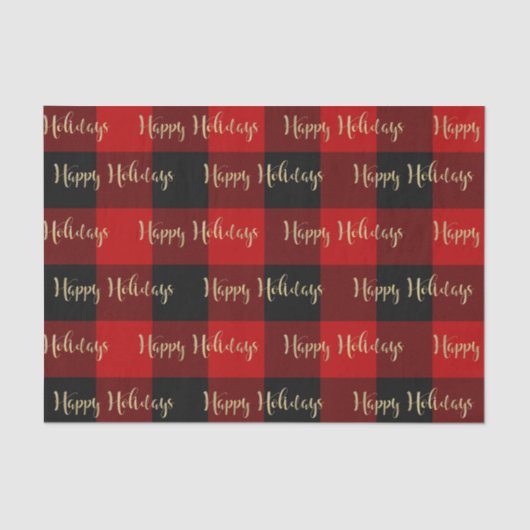 Prettige feestdagen Rode zwarte buffel gespeelde p Tissuepapier (Voorkant)