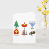 Prettige Feestdagen Rond de Wereld Multiculturele Kaart (Gele Bloem)