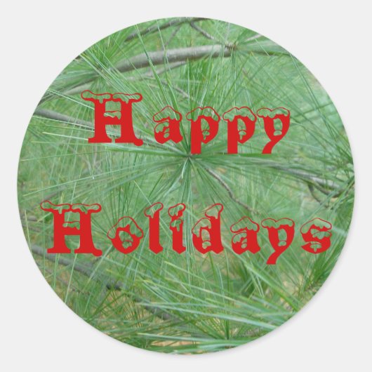 prettige feestdagen ronde sticker (Voorkant)