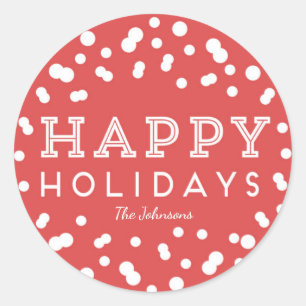 prettige feestdagen ronde sticker