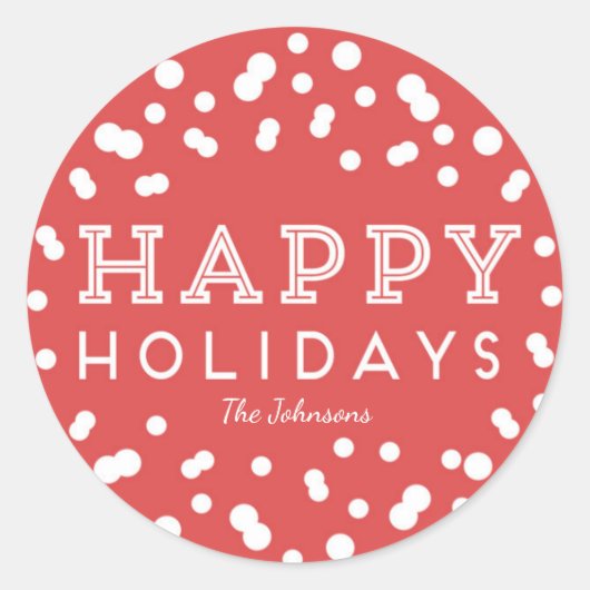 prettige feestdagen ronde sticker (Voorkant)
