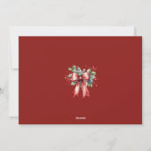 Prettige feestdagen Rood - 4 Fotoscript Bow Lights Feestdagenkaart (Achterkant)
