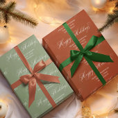 Prettige feestdagen Rood en groen Inpakpapier Vel