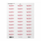 Prettige feestdagen Rood Modern Lettering Etiket (Full Sheet)