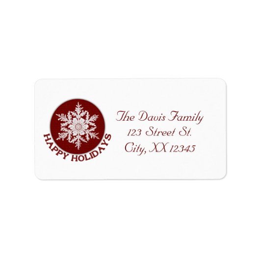 prettige feestdagen rood papier Snowflake Etiket (Voorkant)
