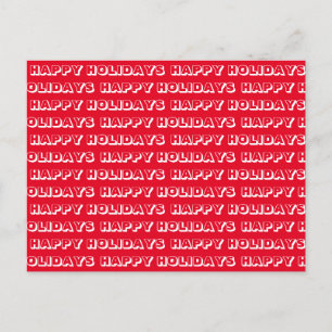 "Prettige feestdagen" rood wit Briefkaart