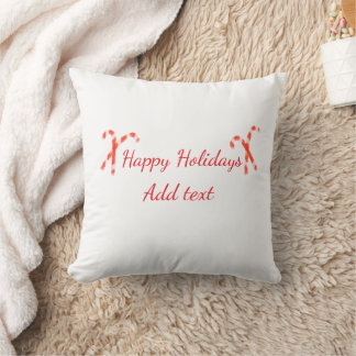 prettige feestdagen rood witte kerst kerststok naa kussen
