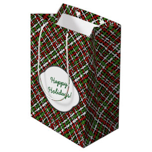 prettige feestdagen Rough Kerstmis Burlap Medium Cadeauzakje