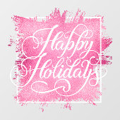 prettige feestdagen Roze Faux Folie Raamsticker (Vel)