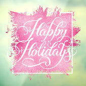 prettige feestdagen Roze Faux Folie Raamsticker (Vel 3)