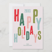 Prettige feestdagen Roze kleurrijk feestelijk Feestdagenkaart (Voorkant)