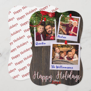 prettige feestdagen Rustic Bulletin Board Fancy Fo Kaart