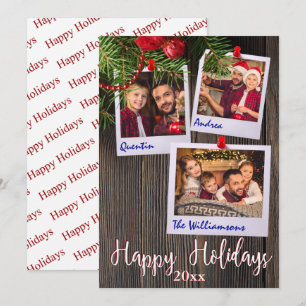 prettige feestdagen Rustic Bulletin Board Foto Kaart