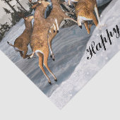 prettige feestdagen Rustic Deer in de winter Tissuepapier (Detail)