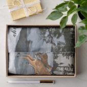 prettige feestdagen Rustic Deer in de winter Tissuepapier (Geschenk)