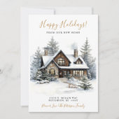 Prettige feestdagen Rustic New Home Verhuizen Aankondiging (Voorkant)