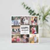 Prettige feestdagen Rustiek 8 Foto Feestdagenkaart (Staand voorkant)