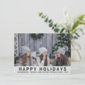 Prettige feestdagen Rustiek Grijs Hout Kerstmis Feestdagenkaart (Staand voorkant)