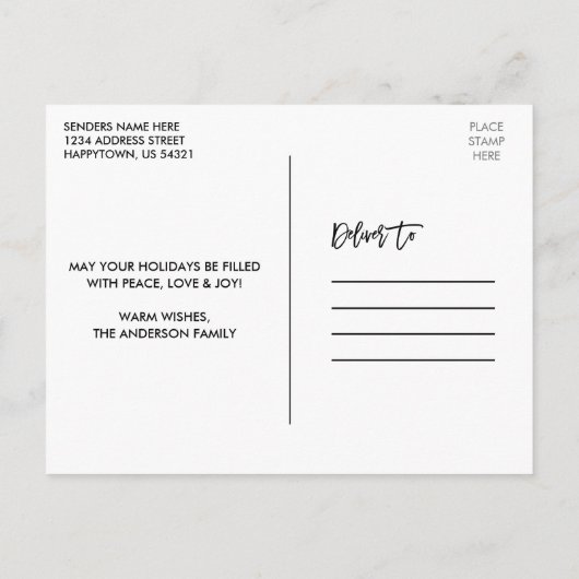 Prettige feestdagen Rustiek hout borstel Script Briefkaart (Achterkant)