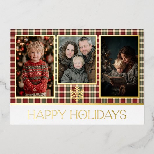 Prettige feestdagen Rustiek Rood & Groen Plaid (Voorkant)