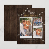 Prettige Feestdagen Rustieke Fotocollage Sprookjes Notitiekaartje (Voorkant / Achterkant)