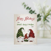 Prettige feestdagen Rustieke Waterverf Gnome Famil (Staand voorkant)