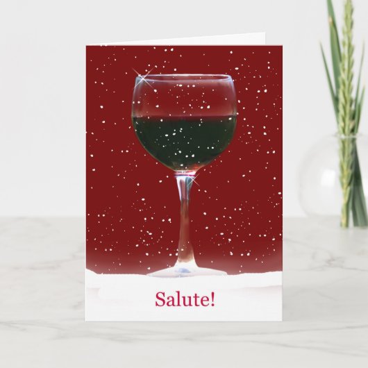 prettige feestdagen Salute! Kaart wijn (Voorkant)