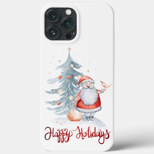 prettige feestdagen, Santa Claus Pine Tree Case-Mate iPhone Case (Achterkant)