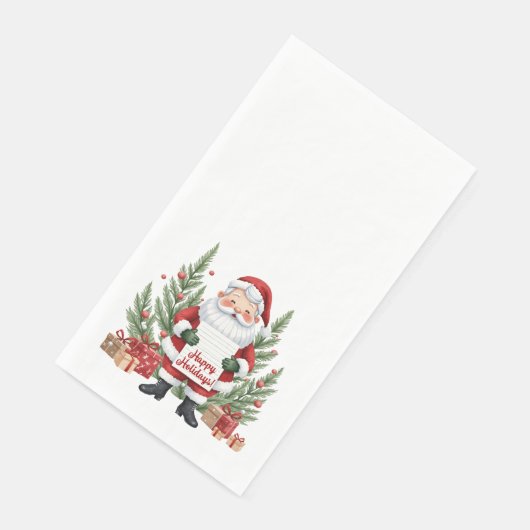 Prettige feestdagen Santa Claus Winter Wreath Servet (Hoek)