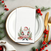 Prettige feestdagen Santa Claus Winter Wreath Servet