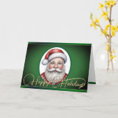 prettige feestdagen Santa Kaart (Gele Bloem)